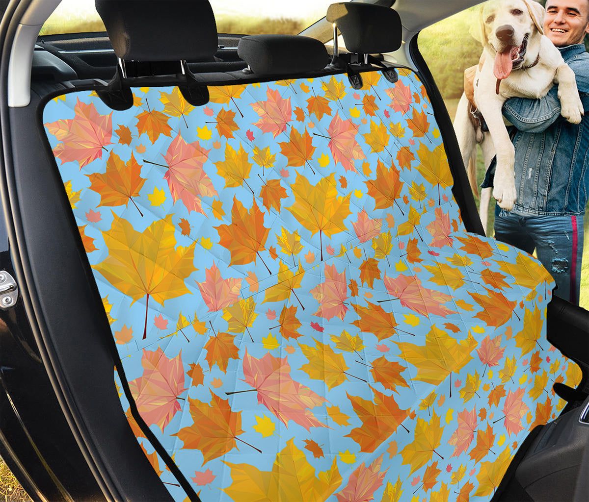 Pastel Maple Leaves Pattern Print Pet Car Back Seat Cover