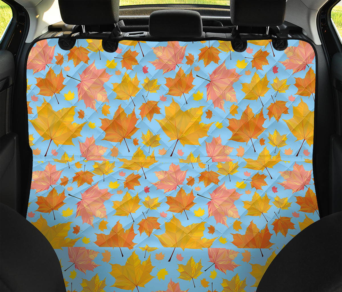 Pastel Maple Leaves Pattern Print Pet Car Back Seat Cover