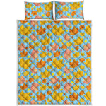 Pastel Maple Leaves Pattern Print Quilt Bed Set
