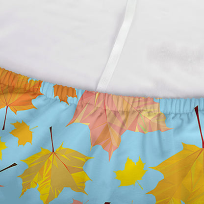 Pastel Maple Leaves Pattern Print Sofa Cover