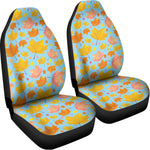 Pastel Maple Leaves Pattern Print Universal Fit Car Seat Covers