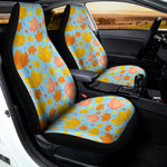 Pastel Maple Leaves Pattern Print Universal Fit Car Seat Covers
