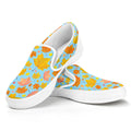 Pastel Maple Leaves Pattern Print White Slip On Sneakers
