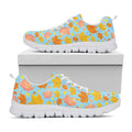 Pastel Maple Leaves Pattern Print White Running Shoes