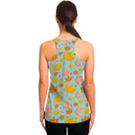 Pastel Maple Leaves Pattern Print Women's Racerback Tank Top
