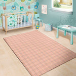 Pastel Orange Tattersall Pattern Print Area Rug