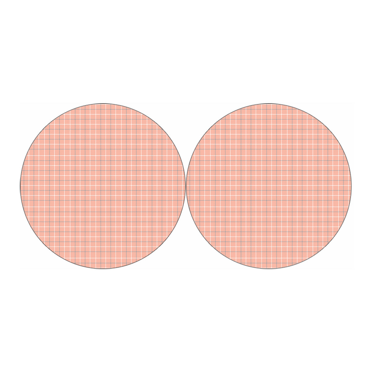 Pastel Orange Tattersall Pattern Print Car Coasters
