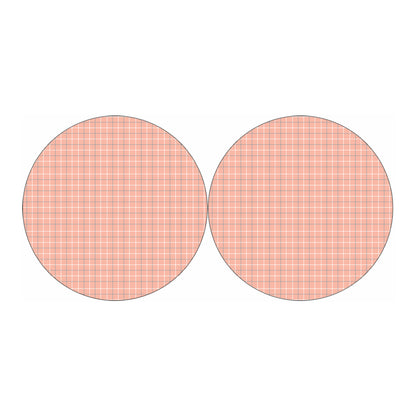 Pastel Orange Tattersall Pattern Print Car Coasters