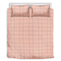 Pastel Orange Tattersall Pattern Print Duvet Cover Bedding Set