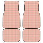 Pastel Orange Tattersall Pattern Print Front and Back Car Floor Mats
