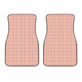 Pastel Orange Tattersall Pattern Print Front Car Floor Mats