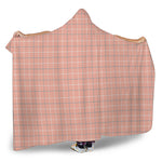 Pastel Orange Tattersall Pattern Print Hooded Blanket