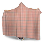 Pastel Orange Tattersall Pattern Print Hooded Blanket