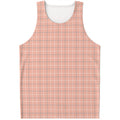 Pastel Orange Tattersall Pattern Print Men's Tank Top