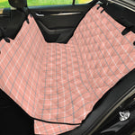 Pastel Orange Tattersall Pattern Print Pet Car Back Seat Cover