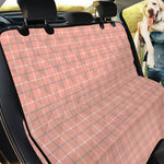 Pastel Orange Tattersall Pattern Print Pet Car Back Seat Cover