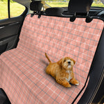 Pastel Orange Tattersall Pattern Print Pet Car Back Seat Cover