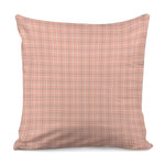 Pastel Orange Tattersall Pattern Print Pillow Cover