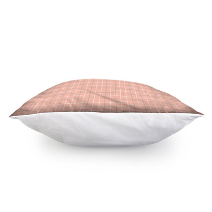 Pastel Orange Tattersall Pattern Print Pillow Cover
