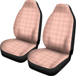 Pastel Orange Tattersall Pattern Print Universal Fit Car Seat Covers