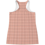 Pastel Orange Tattersall Pattern Print Women's Racerback Tank Top