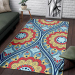 Pastel Ornament Mandala Print Area Rug GearFrost
