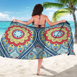 Pastel Ornament Mandala Print Beach Sarong Wrap