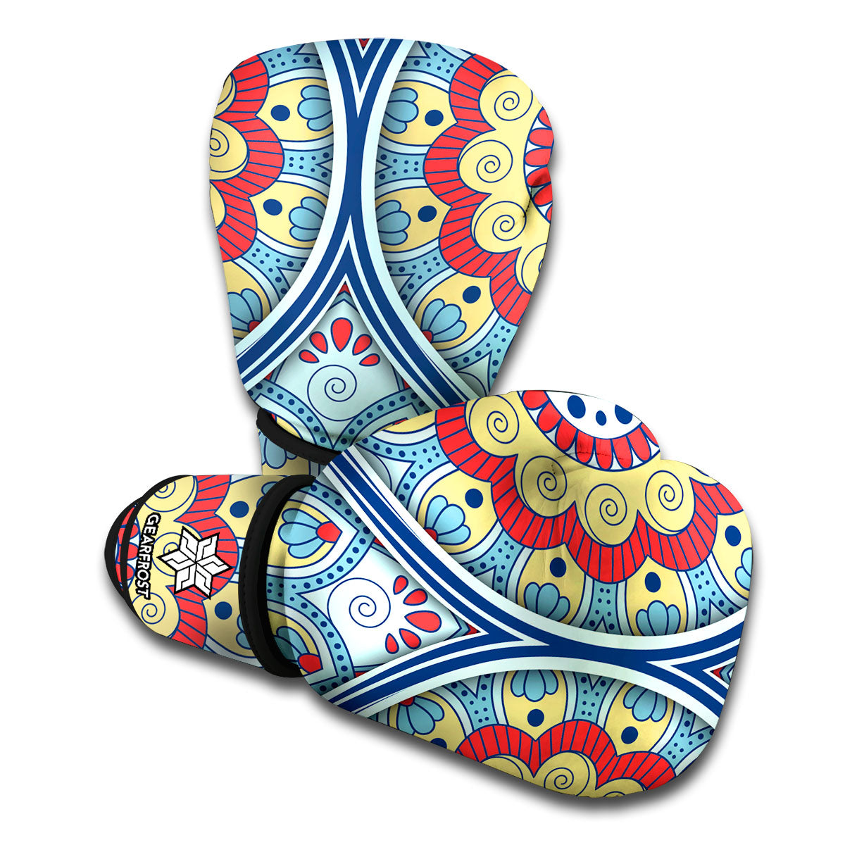 Pastel Ornament Mandala Print Boxing Gloves