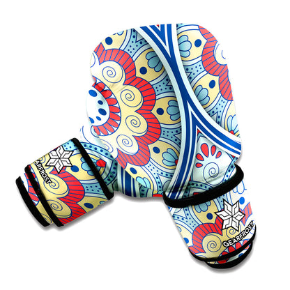 Pastel Ornament Mandala Print Boxing Gloves