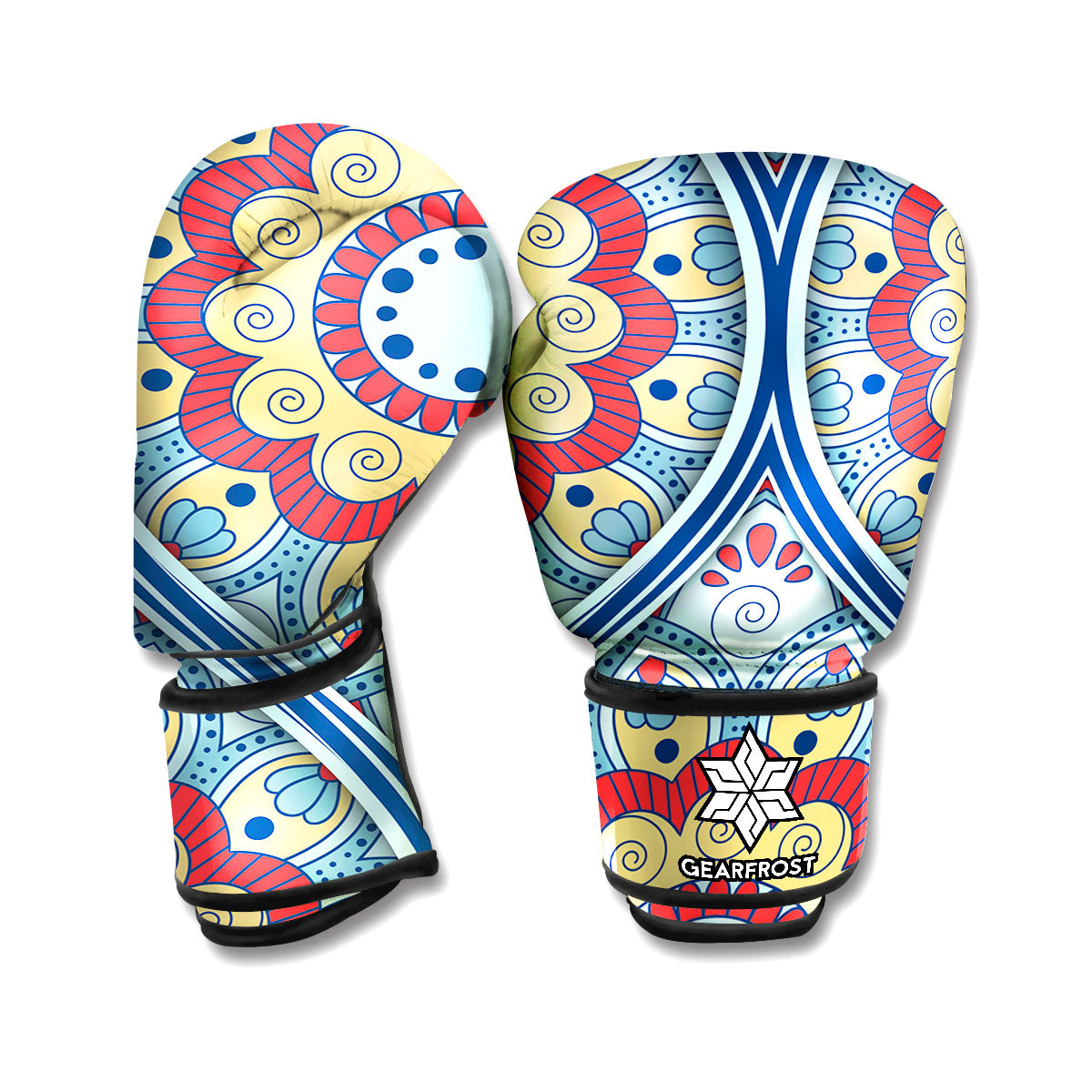 Pastel Ornament Mandala Print Boxing Gloves