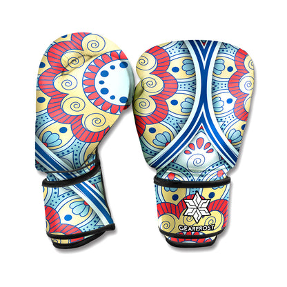 Pastel Ornament Mandala Print Boxing Gloves