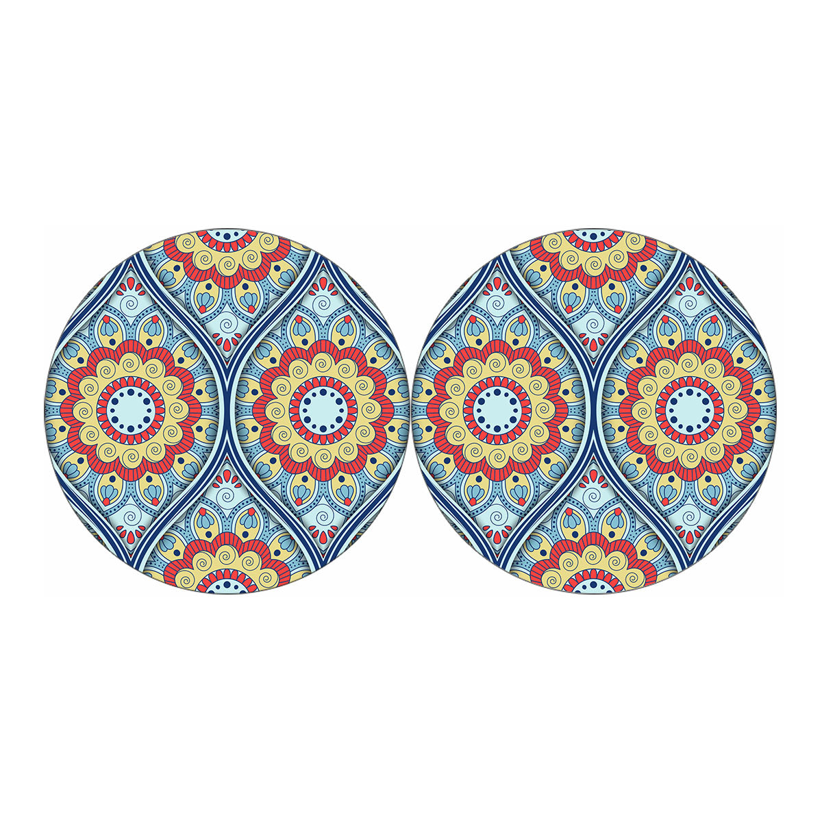 Pastel Ornament Mandala Print Car Coasters