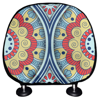 Pastel Ornament Mandala Print Car Headrest Covers