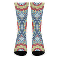 Pastel Ornament Mandala Print Crew Socks