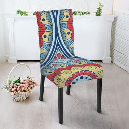 Pastel Ornament Mandala Print Dining Chair Slipcover