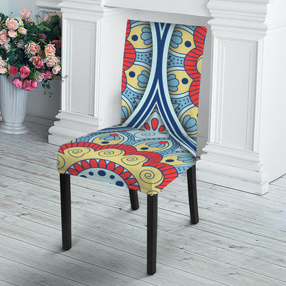 Pastel Ornament Mandala Print Dining Chair Slipcover