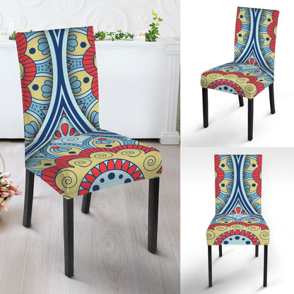 Pastel Ornament Mandala Print Dining Chair Slipcover