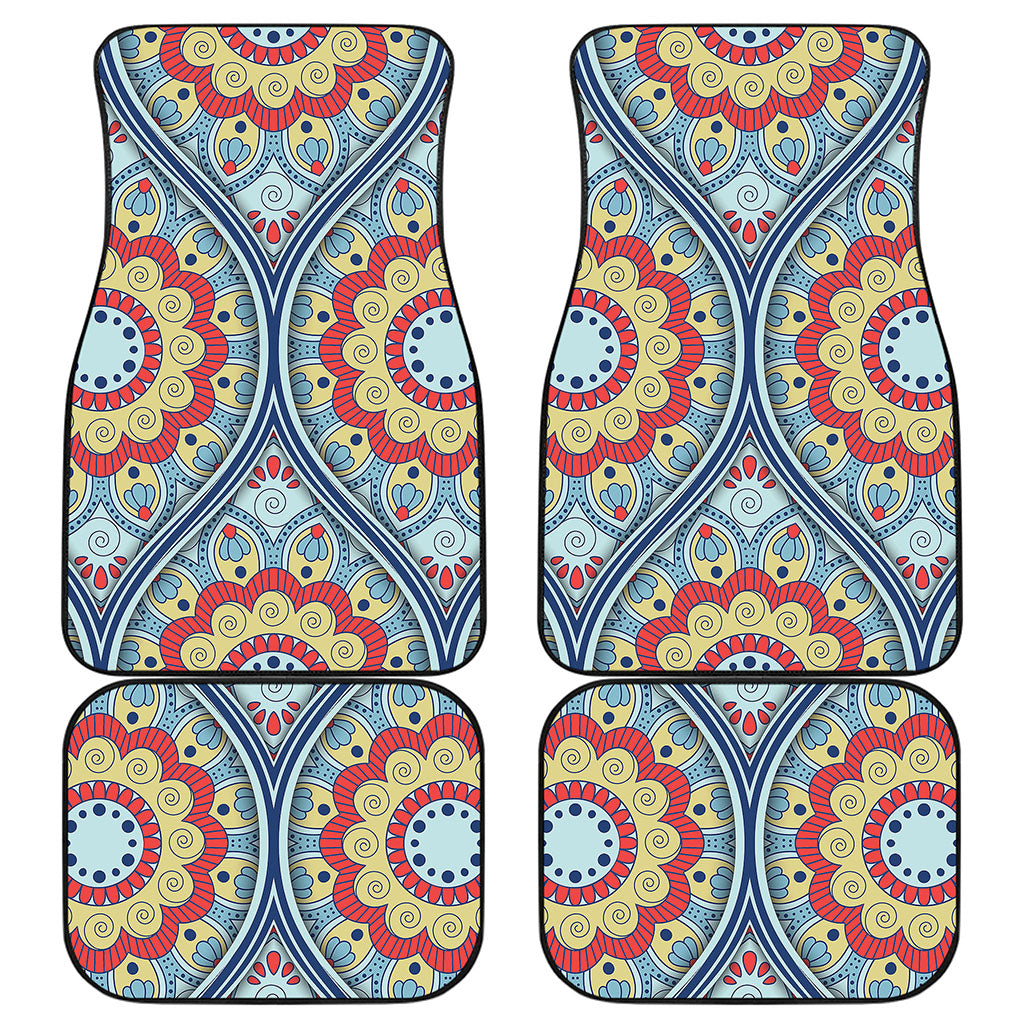 Pastel Ornament Mandala Print Front and Back Car Floor Mats