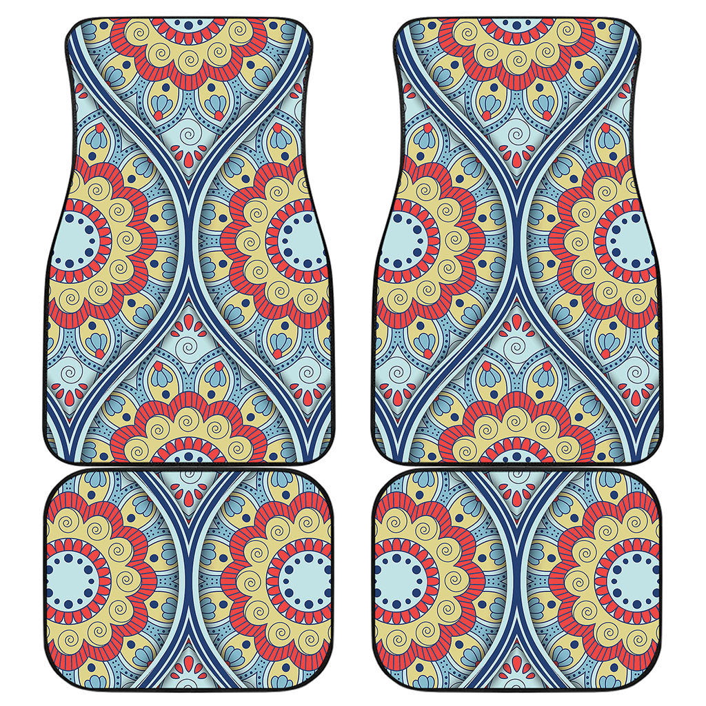 Pastel Ornament Mandala Print Front and Back Car Floor Mats