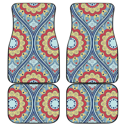 Pastel Ornament Mandala Print Front and Back Car Floor Mats
