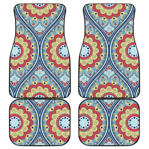 Pastel Ornament Mandala Print Front and Back Car Floor Mats