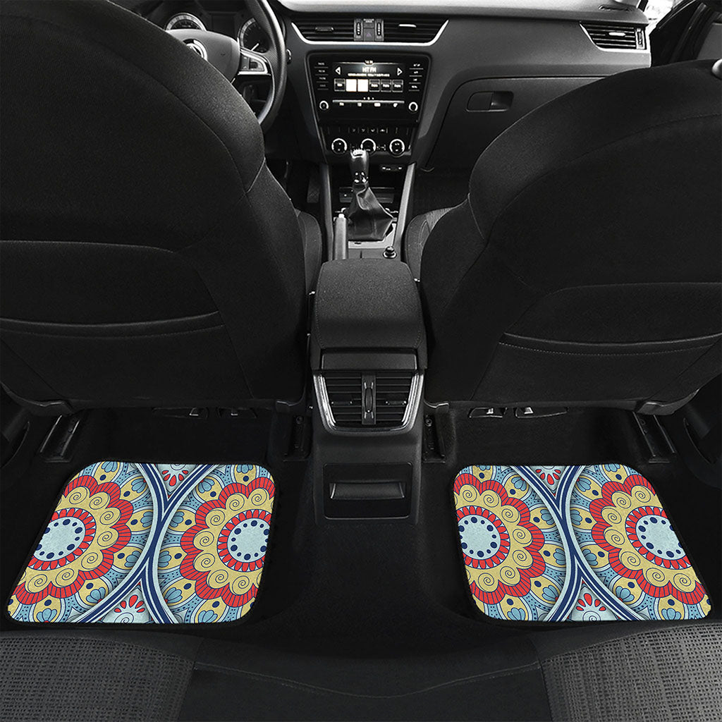 Pastel Ornament Mandala Print Front and Back Car Floor Mats