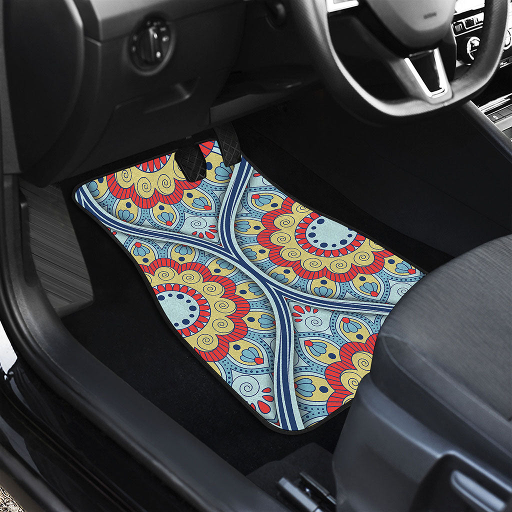 Pastel Ornament Mandala Print Front and Back Car Floor Mats