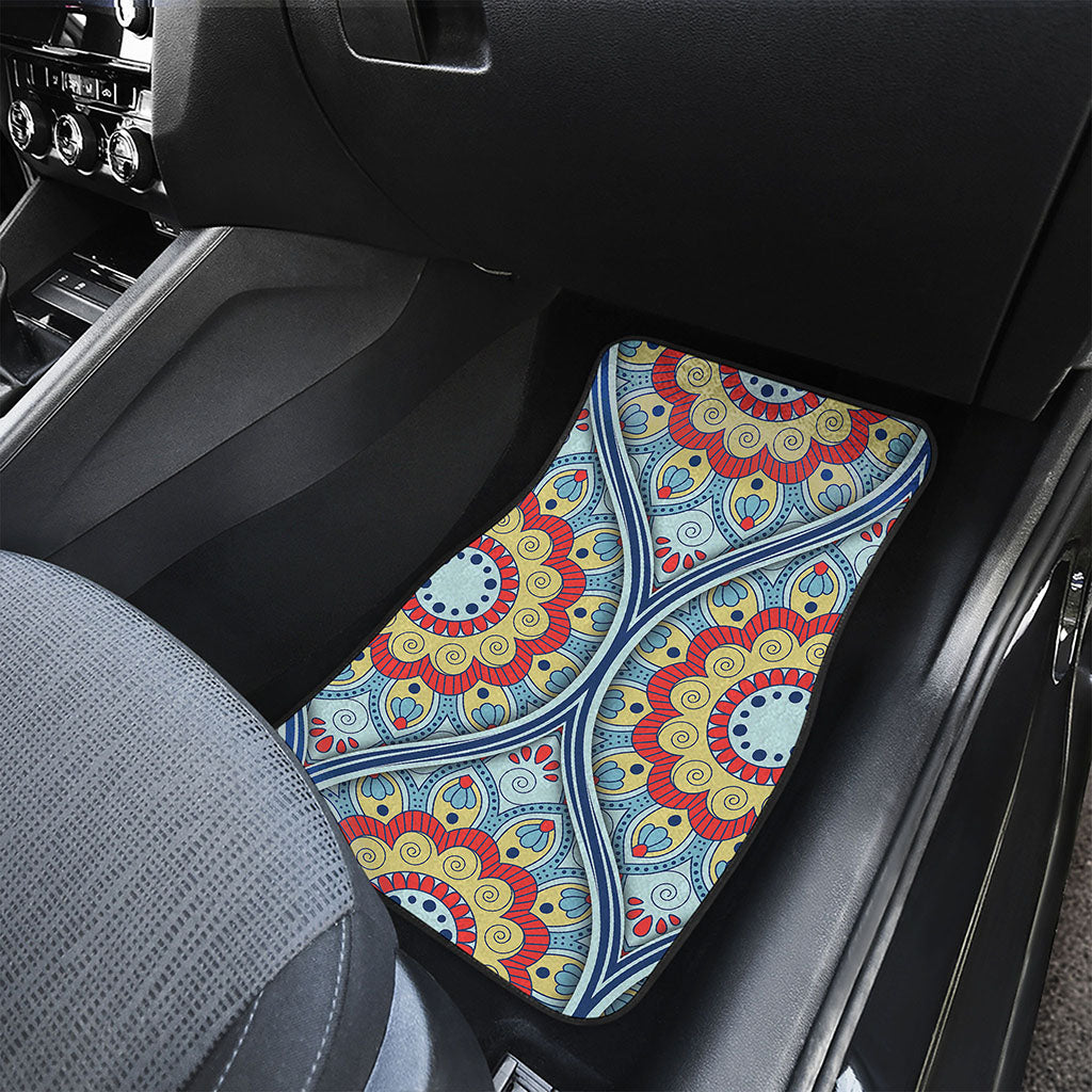 Pastel Ornament Mandala Print Front and Back Car Floor Mats