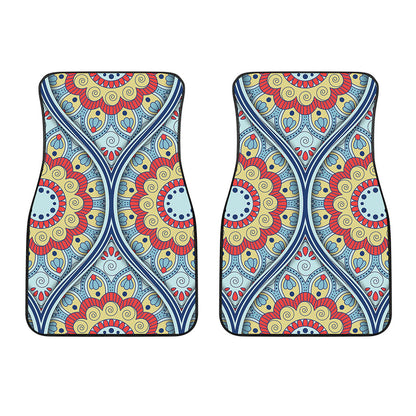 Pastel Ornament Mandala Print Front Car Floor Mats