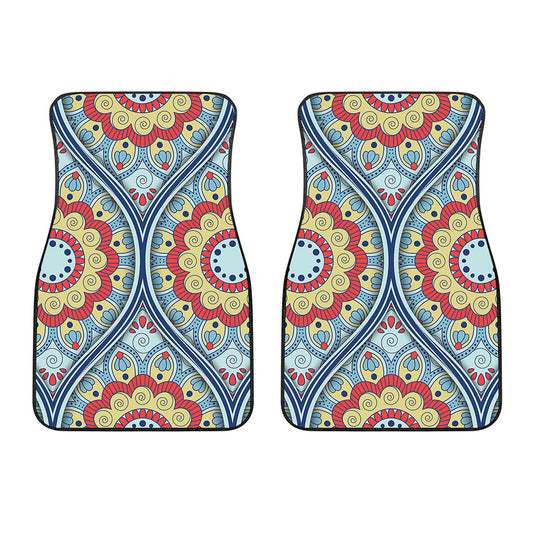 Pastel Ornament Mandala Print Front Car Floor Mats