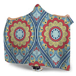 Pastel Ornament Mandala Print Hooded Blanket