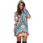 Pastel Ornament Mandala Print Hoodie Dress GearFrost