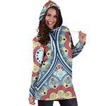 Pastel Ornament Mandala Print Hoodie Dress GearFrost