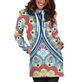 Pastel Ornament Mandala Print Pullover Hoodie Dress